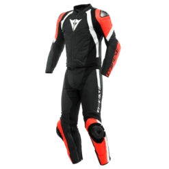 Dainese Avro 4 Leather 2-P Suit Black/Fluo-Red/White