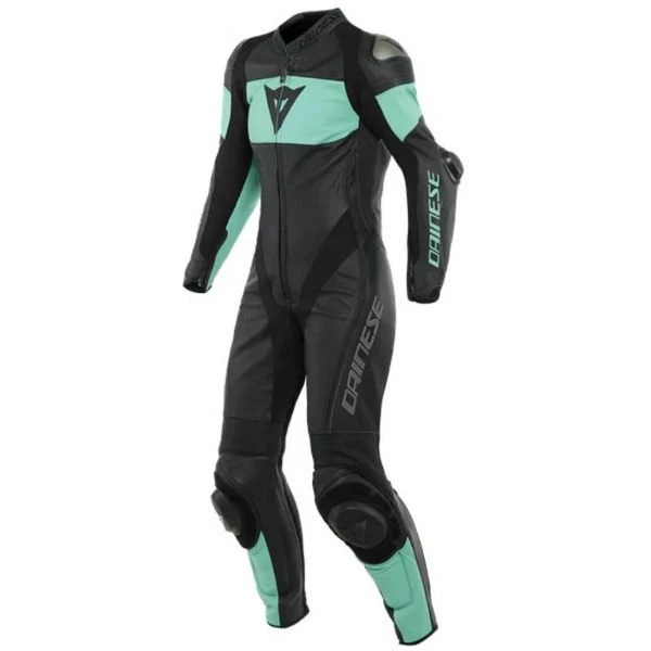 Dainese Imatra Lady Leather 1-PC Suit Perf. Black/Acqua-Green 1 Dainese Imatra Lady Leather 1-PC Suit Perf. Black/Acqua-Green