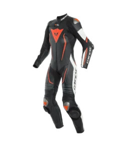 Dainese Misano 2 D-Air Lady Perf. 1-P Suit Black-White-Fluo-Red