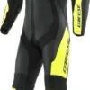 Dainese VR46 Tavullia Leather 1-PC Suit Perf. Black Yellow - Combinaison Moto - Vêtements