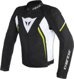 Dainese Avro D2 TEX Jacket BLACK/WHITE/YELLOW-FLUO