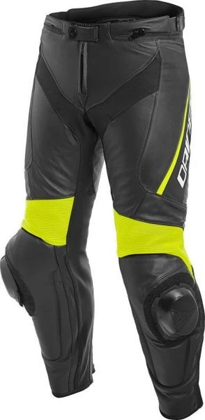 Dainese DELTA 3 Leather Pants BLACK/BLACK/FLUO-YELLOW 1 Dainese DELTA 3 Leather Pants BLACK/BLACK/FLUO-YELLOW